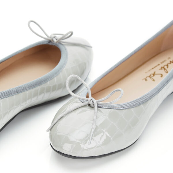 French Sole Amelie Grey Patent Croc (AML609)