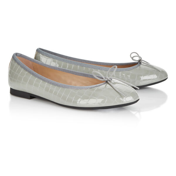 French Sole Amelie Grey Patent Croc (AML609)
