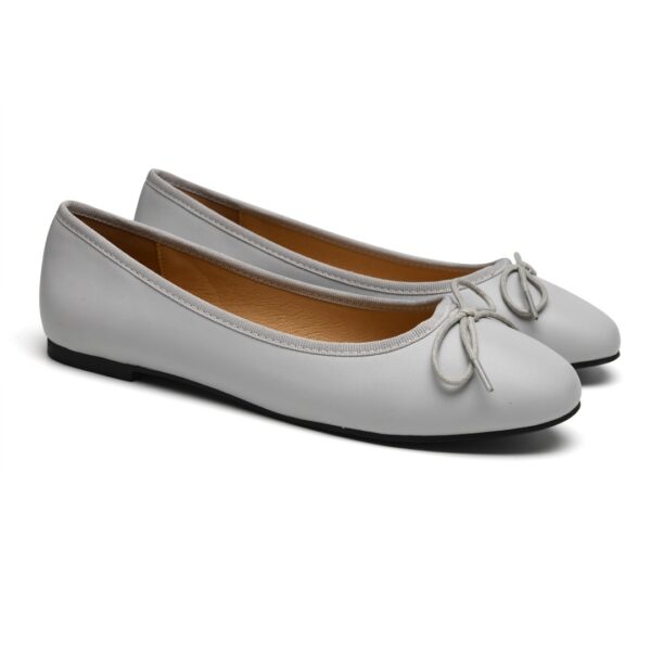 French Sole Amelie Light Grey Leather (AML31)