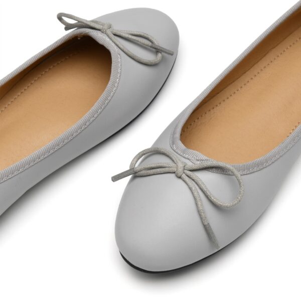 French Sole Amelie Light Grey Leather (AML31)