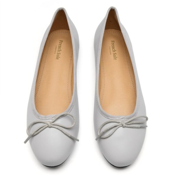 french sole Amelie Light Grey Leather (AML31)