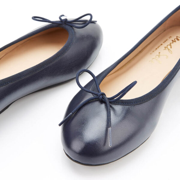 French Sole Amelie Navy Leather (AML918)