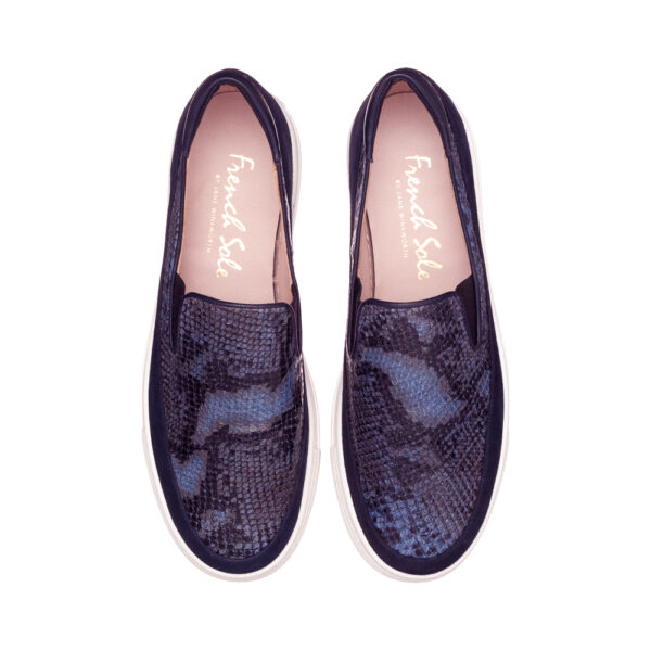 french sole Board Walker Navy Snake Leather (BW37)