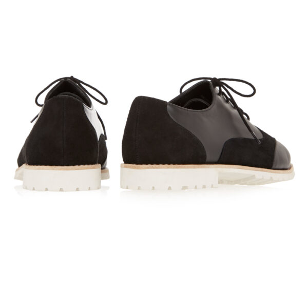 French Sole Brogues Black Suede And Leather (BG13)