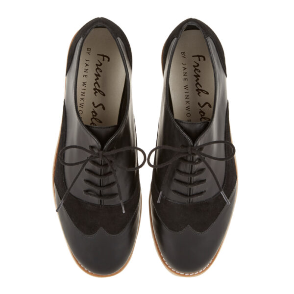 french sole Brogues Black Suede And Leather (BG13)