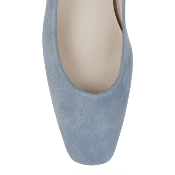 French Sole Carla Heel Pale Blue Suede (CAR01)