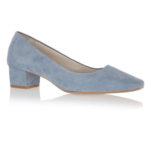 French Sole Carla Heel Pale Blue Suede (CAR01)