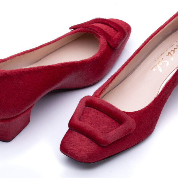 French Sole Carla Heel Red Pony Hair (CAR08)