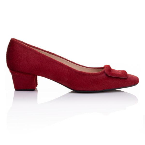 French Sole Carla Heel Red Pony Hair (CAR08)