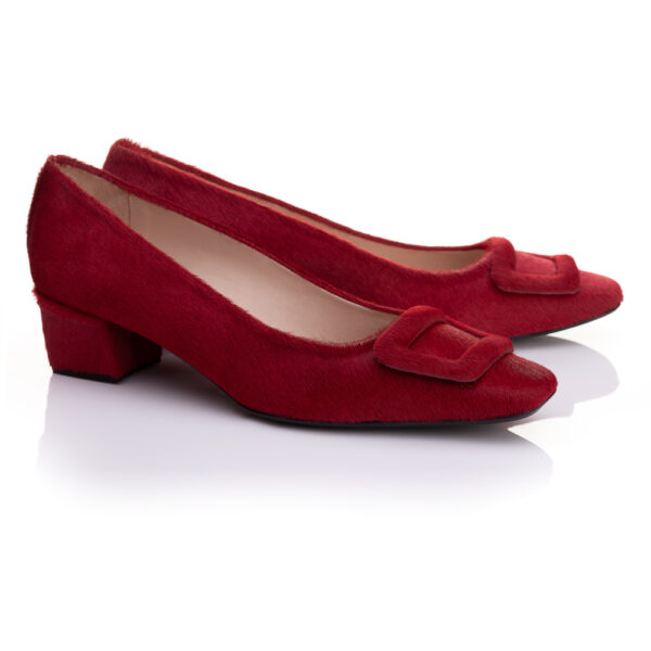 French Sole Carla Heel Red Pony Hair (CAR08)