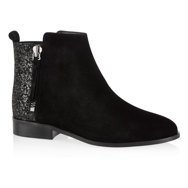 French Sole Charlotte Black Suede Glitter (CHA05)