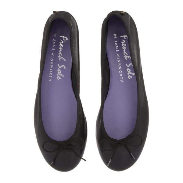 french sole Classic Ballet Black Leather (BAB01)