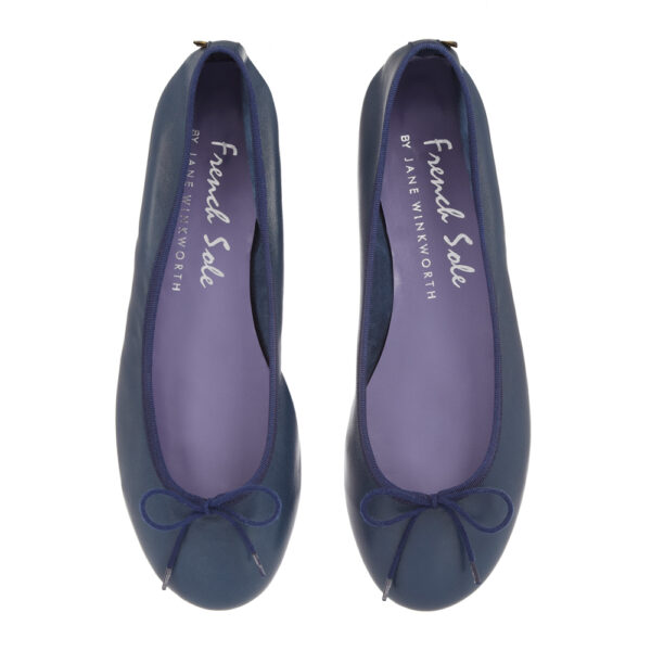 french sole Classic Ballet Navy Leather (BAB02)