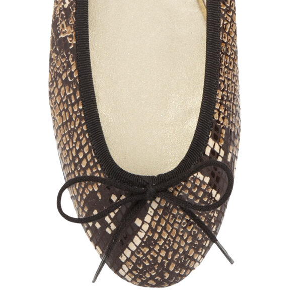 French Sole Henrietta Beige Snake Effect (HE353)