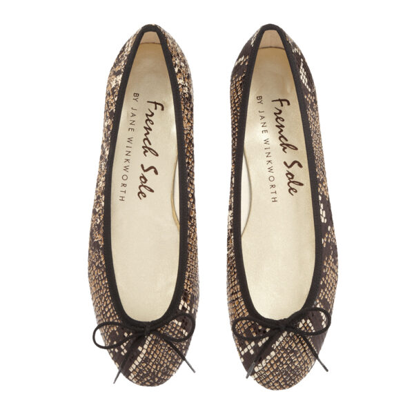 french sole Henrietta Beige Snake Effect (HE353)