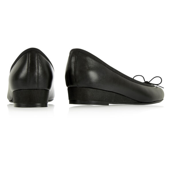 French Sole Henrietta Black Leather Wedge (HEW09)