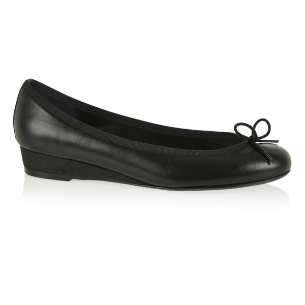 French Sole Henrietta Black Leather Wedge (HEW09)