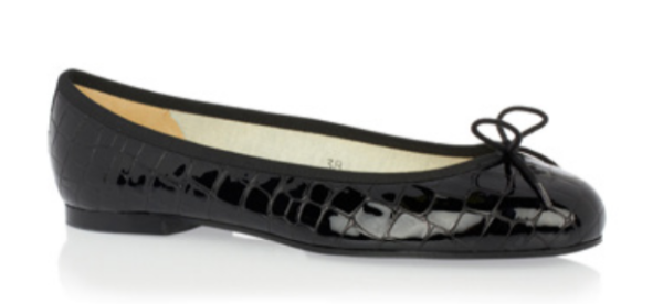 french sole Henrietta Black Patent Crocodile (HE41)