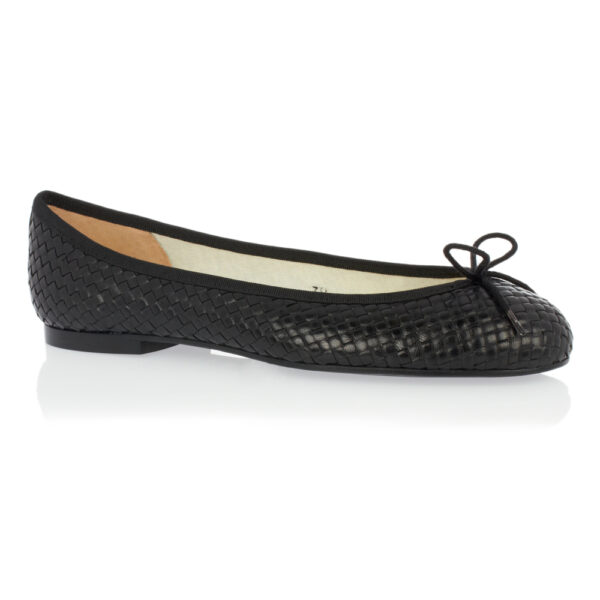 French Sole Henrietta Black Woven Leather (HE81)