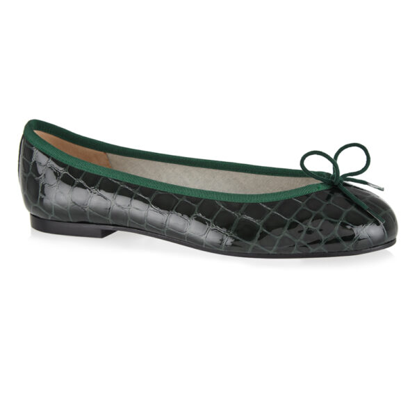 French Sole Henrietta Green Patent Crocodile (HE913)