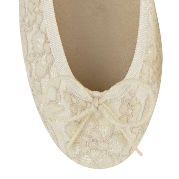 French Sole Henrietta Ivory Lace Glitter (HE857)