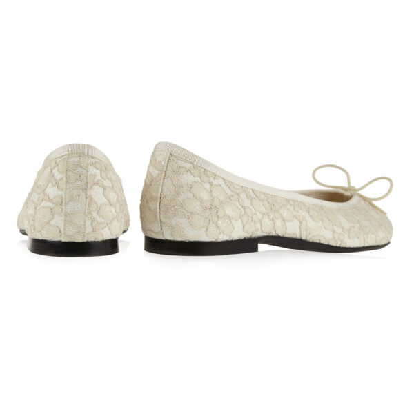 French Sole Henrietta Ivory Lace Glitter (HE857)
