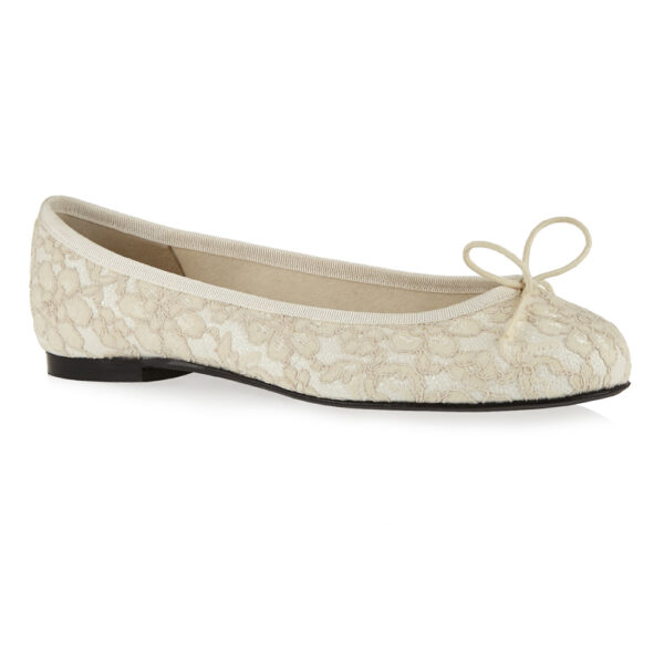 French Sole Henrietta Ivory Lace Glitter (HE857)