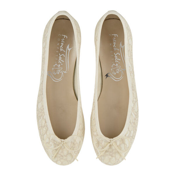 french sole Henrietta Ivory Lace Glitter (HE857)