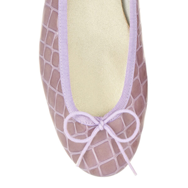 French Sole Henrietta Lilac Patent Crocodile (HE661)