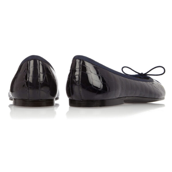 French Sole Henrietta Navy Patent Crocodile (HE168)