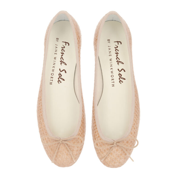french sole Henrietta Nude Woven Leather (HE747)