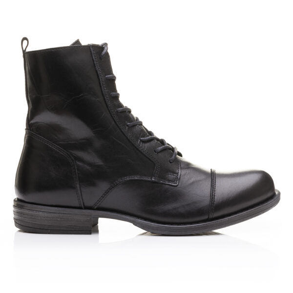 French Sole Lara Boots In Black Leather (LA02)