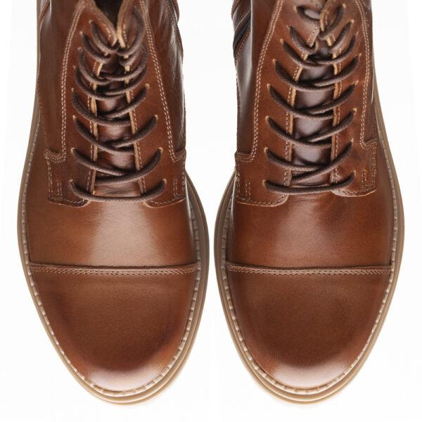 French Sole Lara Chunky Boots In Tan Leather (LA05)