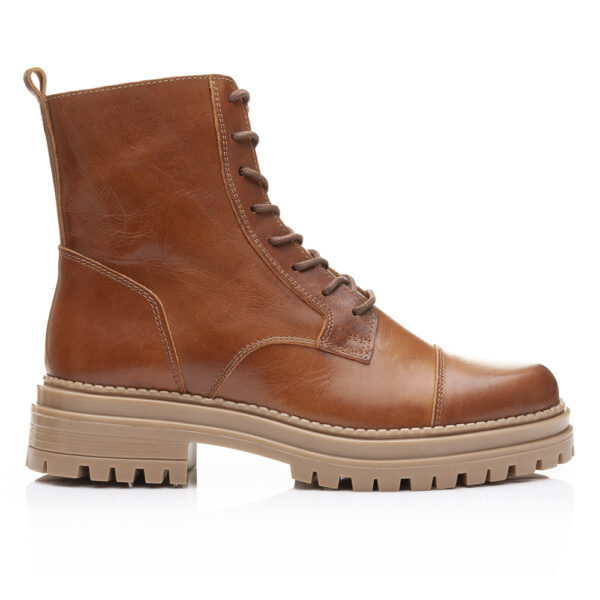 French Sole Lara Chunky Boots In Tan Leather (LA05)