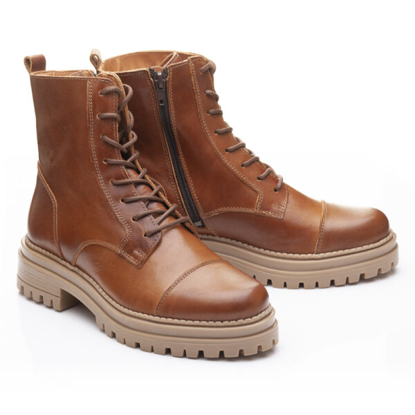 french sole Lara Chunky Boots In Tan Leather (LA05)