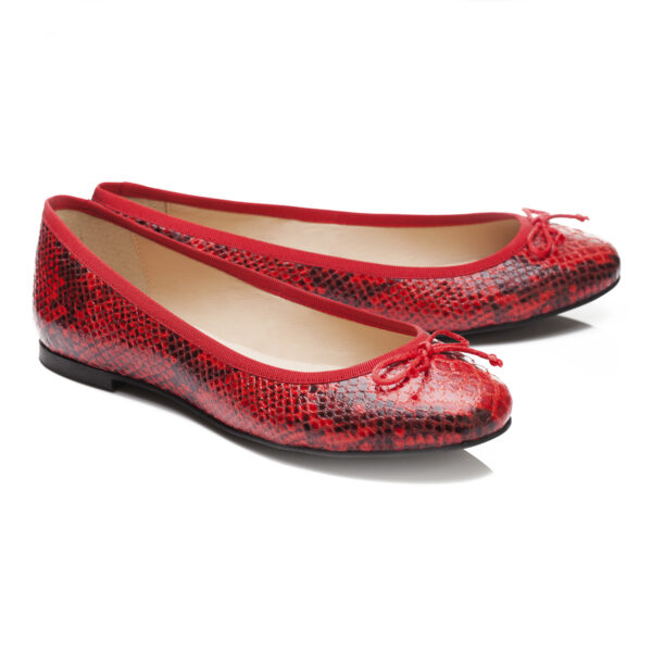 French Sole Lola Red Snake Leather (LOL29)