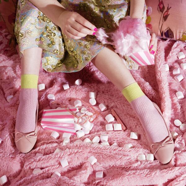 French Sole London Quilt Pink Leather (LON01)