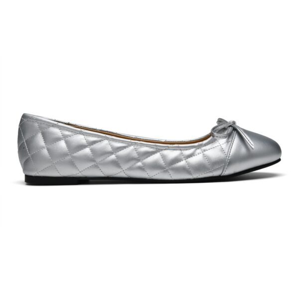 French Sole London Quilt Silver Leather (LON04)
