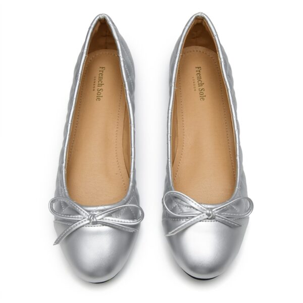 french sole London Quilt Silver Leather (LON04)