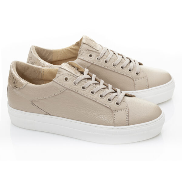 French Sole Moocher In Beige Leather (MCH25)