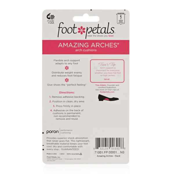 French Sole Poron Foot Petals Black Arch (FPA01)