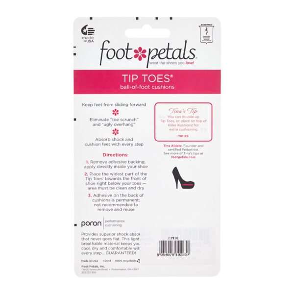 French Sole Poron Foot Petals Black Textile (FPT01)