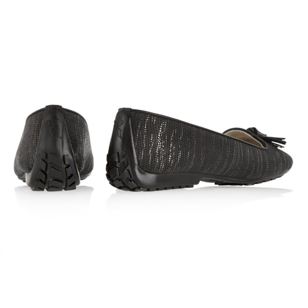 French Sole Gabi Black Texture Metallic Leather (GABS34)