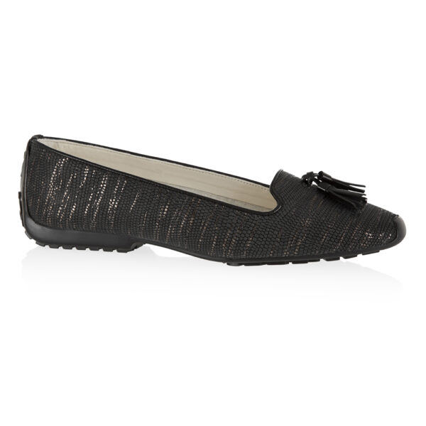 french sole Gabi Black Texture Metallic Leather (GABS34)
