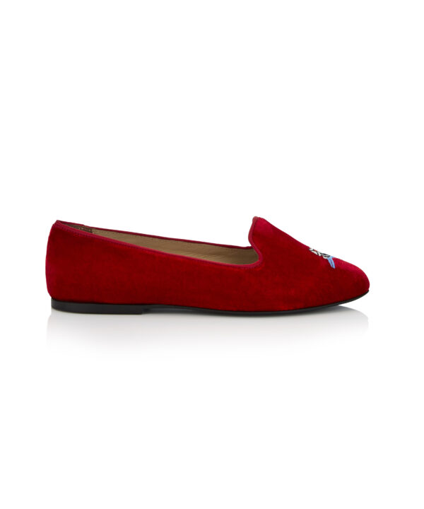 French Sole Hefner Red Velvet Pigeon Embroidery (HFF240)