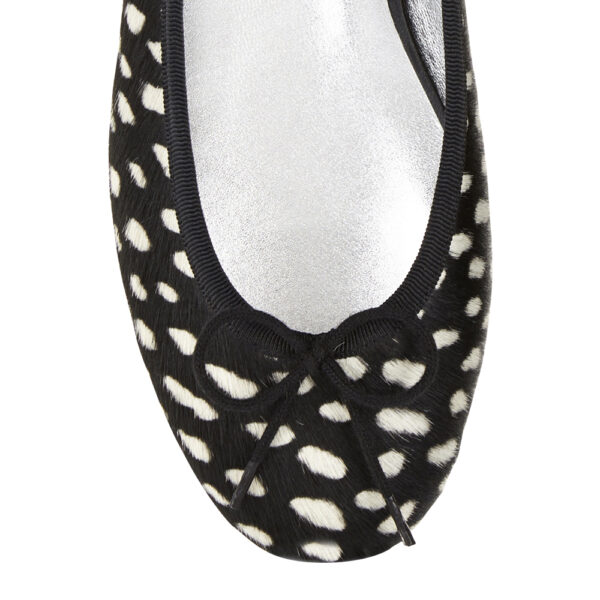 French Sole Henrietta Black Black And White Spot (HE1077)