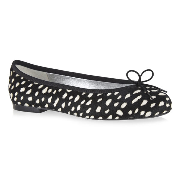 French Sole Henrietta Black Black And White Spot (HE1077)