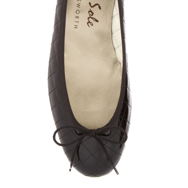 French Sole Henrietta Black Quilted Patent Leather (HE117)