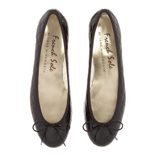 french sole Henrietta Black Quilted Patent Leather (HE117)