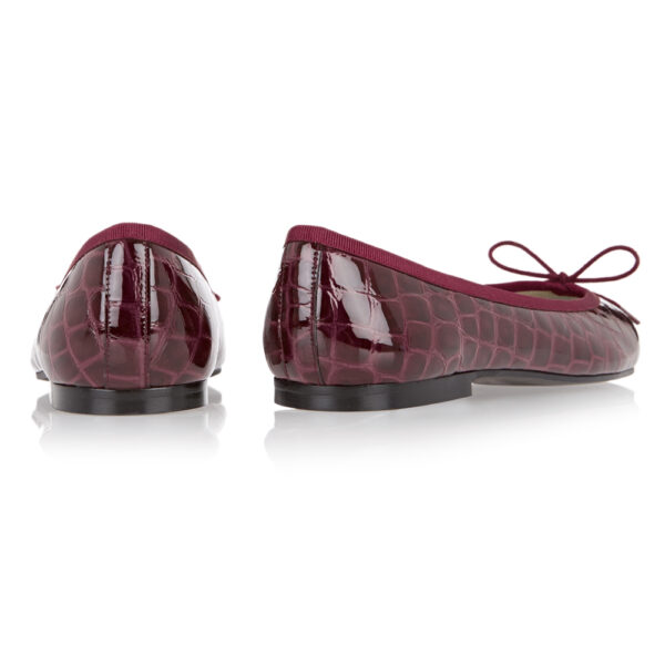 French Sole Henrietta Children’s Burgundy Patent Crocodile (HE787)